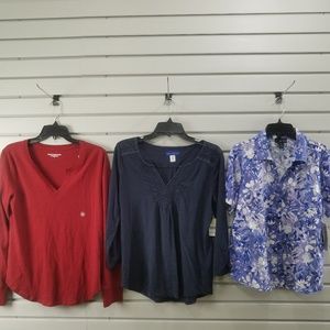 New 3 Pcs Women's Top Blouse Shirt Sweater Tank